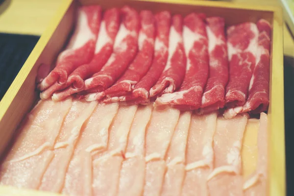 Makanan Mentah Daging Sapi Dan Babi — Stok Foto