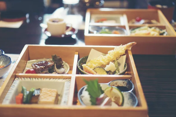 Japanese Food Wooden Boxes — 스톡 사진