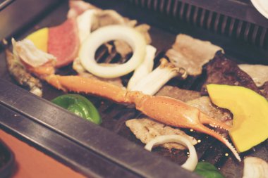 Izgara deniz ürünleri, sanat eserleri veya arka plan için kullanın