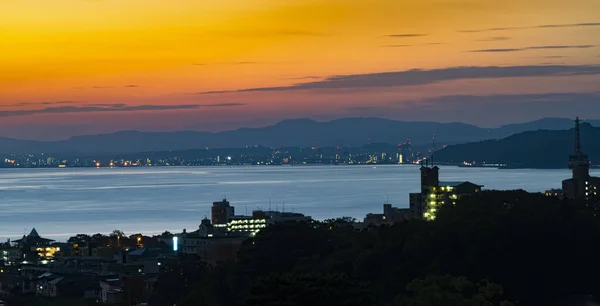 Oita Fukuoka Oktober Över Beppu Bay Beppu City Oita Prefektur — Stockfoto