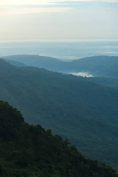 Natureza Paisagem Vista Montanhas Tropicais Camadas Khao Yai National Park — Fotografia de Stock