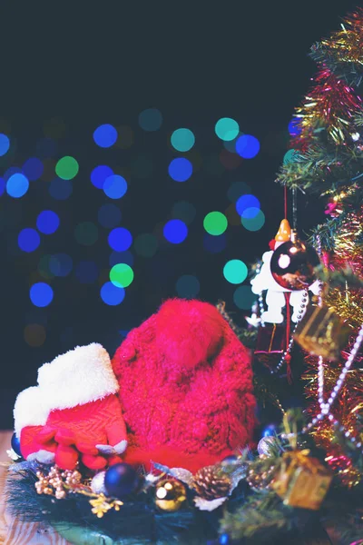 Cappello Rosso Calzini Regalo Natale — Foto Stock