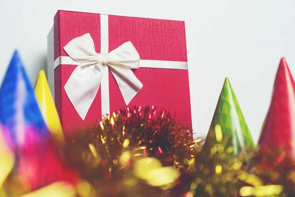 Caixa Presente Vermelho Para Celebração Natal — Fotografia de Stock
