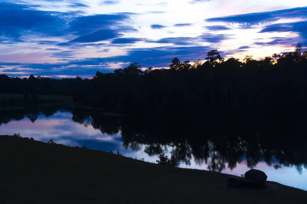 Landscape Sunset Tropical Lake Thailand — Stock Photo, Image