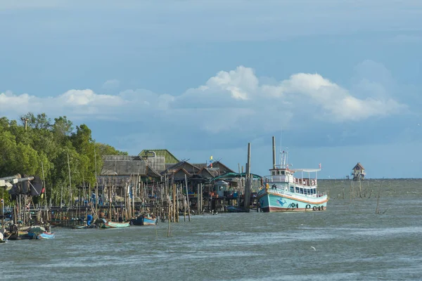 Samutsakhon Thailand October 2017 Coastal Fishing Boats Seaside Area Thailand — Foto de Stock