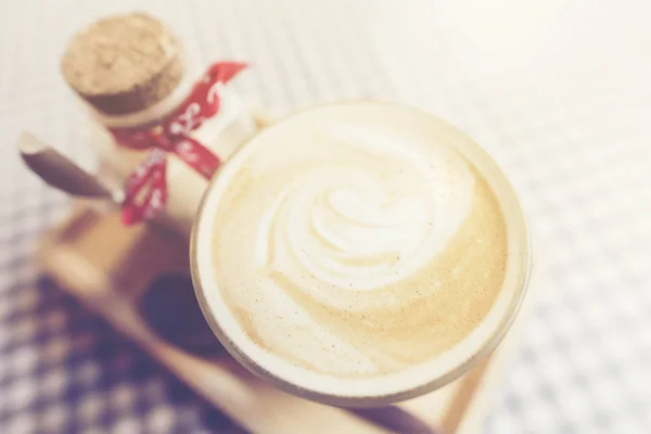 Kaffee Latte Art Vintage Filter Image — Stockfoto