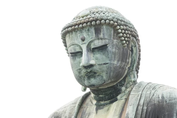 Statua Buddha Giapponese Isolata Bianco — Foto Stock