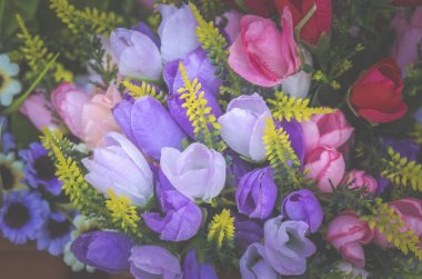 Sevgililer günü, vintage filtre görüntü için arka plan gül çiçek