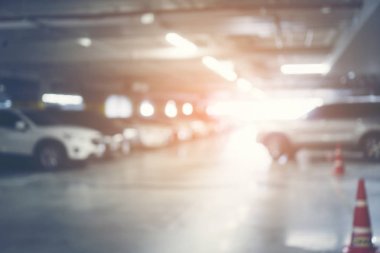 Soyut gizli yer altı otoparkı bulanıklık, Park garaj yeraltı iç bulanıklık