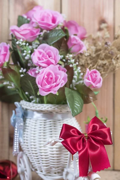 Tło Valentine Day Róży Kwiat Vintage Filtr Obrazu — Zdjęcie stockowe