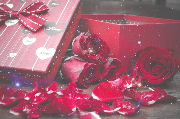 Belle Saint Valentin Rose Vintage Filtre Image — Photo