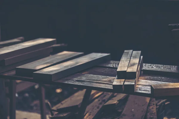 Immagine Sfondo Del Laboratorio Lavorazione Del Legno Tavolo Lavoro Falegnami — Foto Stock