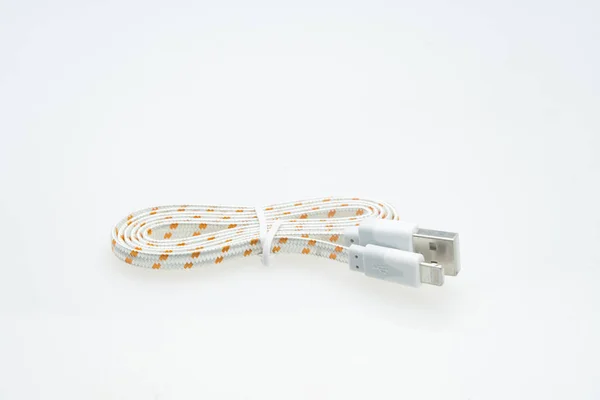 Cable Usb Aislado Blanco — Foto de Stock