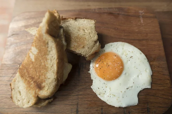 Delicious Sandwich Fried Egg Wooden Board — Foto de Stock