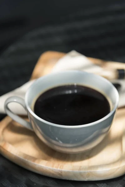 Koffie Kop Schotel Oude Houten Tafel — Stockfoto