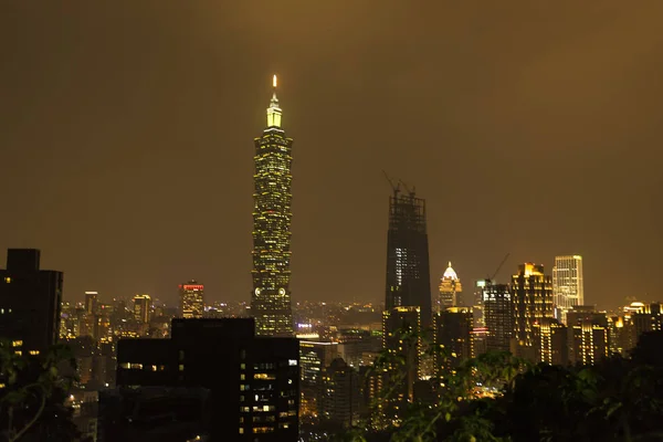 Taipei Tayvan Kasım 2016 Taipei 101 Binası Gün Batımında Fil — Stok fotoğraf