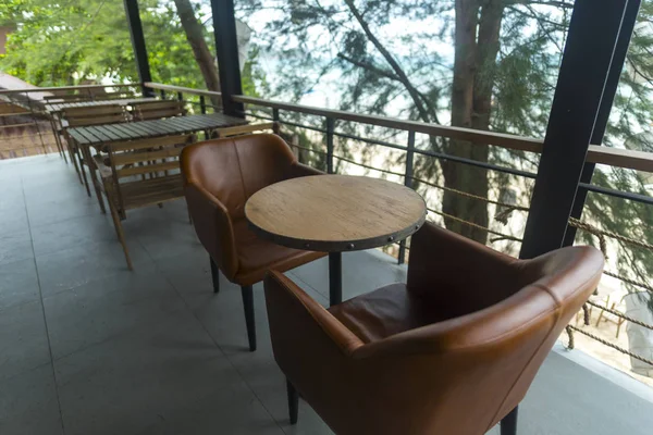 Beautiful Chairs Tables Balcony — Fotografia de Stock