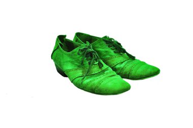 green old shoes isolated