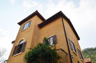 Italian style building on sky background