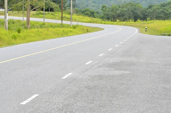 Estrada Longo Floresta Parque Nacional Khao Yai Tailândia — Fotografia de Stock