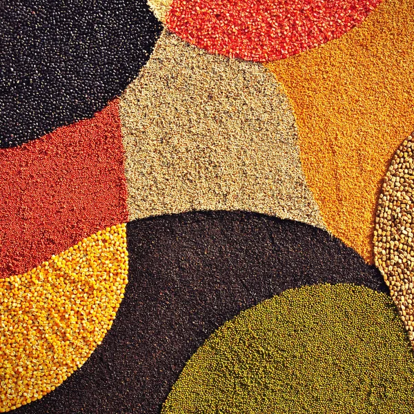 Sfondo Semi Cereali Colorati Sfondo Astratto — Foto Stock