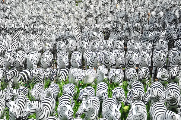 Zebra Sculpturen Achtergrond Vele — Stockfoto