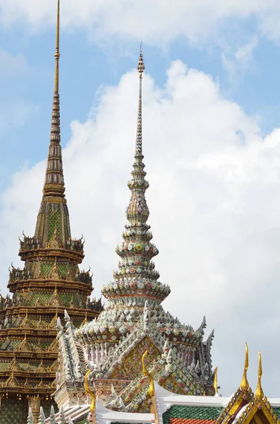 Pagode Wat Phra Kaew Dal Gran Palazzo Della Thailandia — Foto Stock