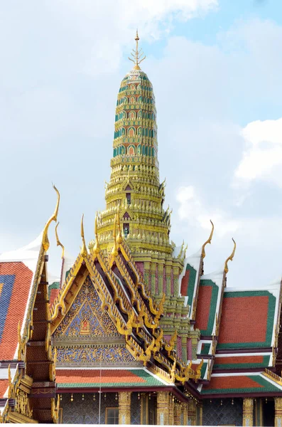 Pagode Wat Phra Kaew Dal Gran Palazzo Della Thailandia — Foto Stock