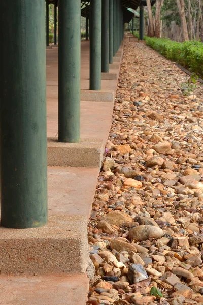 Chemin Avec Des Pierres Rondes Galets — Photo