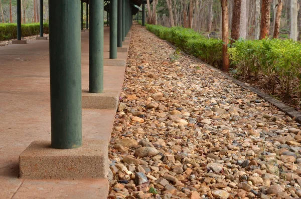 Chemin Avec Des Pierres Rondes Galets — Photo