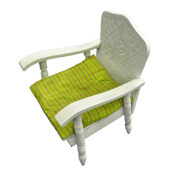 Klassischer Grüner Stuhl Auf Weißem Hintergrund — Stockfoto