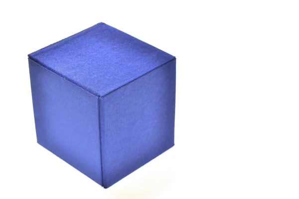 Blue Box Isolated White Background — Stock Photo, Image