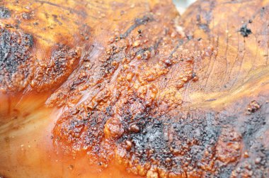 Barbecued pork piece background