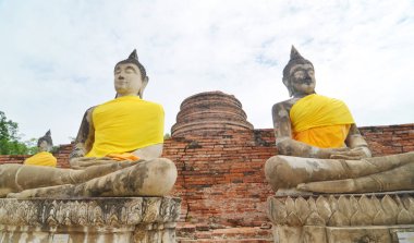 Buda ve Pagoda Wat Yai Chai Mongkol, Ayutthaya, Tayland