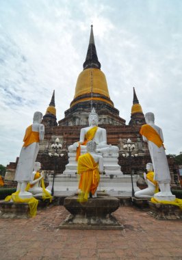wat yai chai mongkol ayutthaya içinde yakın bangkok, Tayland, Tapınak, Buda heykelleri
