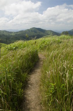 Dağ, Khao chang kralıyım, Kanchanaburi, Tayland ve üstten görünüm