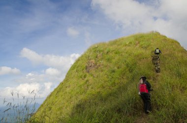 Dağ, Khao chang kralıyım, Kanchanaburi, Tayland ve üstten görünüm