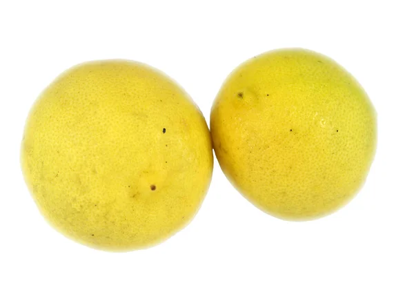 Giallo Limone Maturo Sullo Sfondo Bianco — Foto Stock