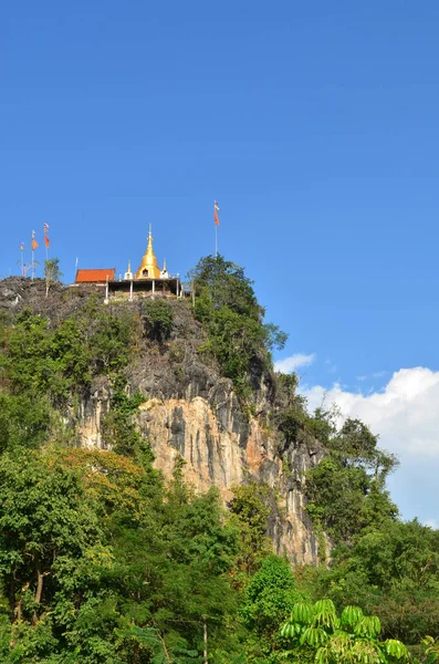 Templo Montaña Thong Pha Phom Templo Kanchanaburi Tailandia — Foto de Stock