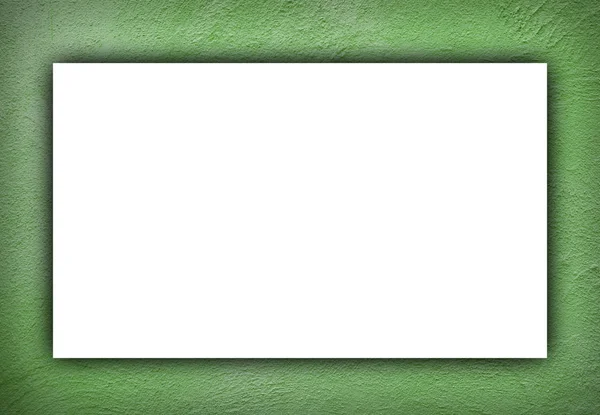 White Frame Green Background — 스톡 사진