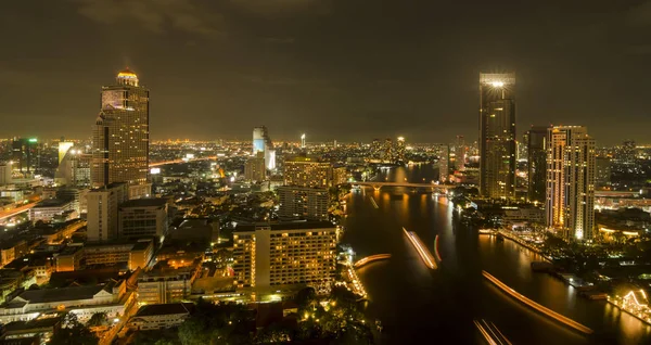 Bangkok Downtown Top View Night — Stock Photo, Image