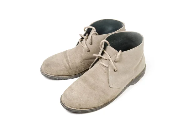 Schuhe Des Braunen Mannes Isoliert Auf Weißem Hintergrund — Stockfoto
