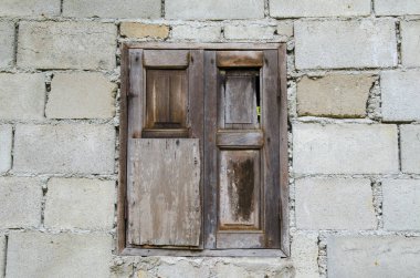 vintage pencere ile eski tuğla duvar arka plan