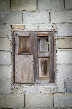 vintage pencere ile eski tuğla duvar arka plan