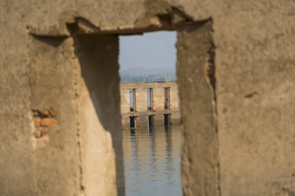 View Sea Window Stone Wall Sangklaburi Kanchanaburi Thailand — Stockfoto