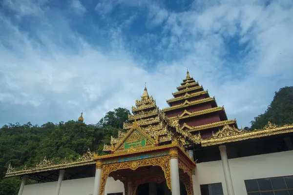 Templo Tiene Hermoso Arte Birmania — Foto de Stock