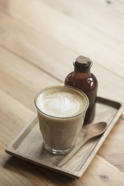 Seni Kopi Latte Dengan Gula Organik — Stok Foto