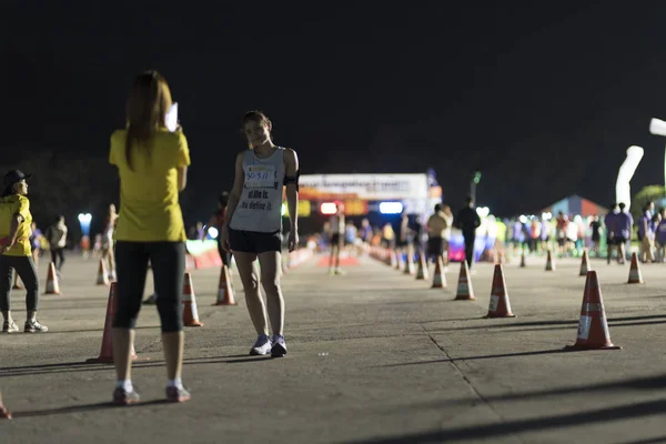 Nakhonnayok Thailand November Unidentified Runner Participates Nakhonnayok 2015 Marathon Relay — Stock Photo, Image