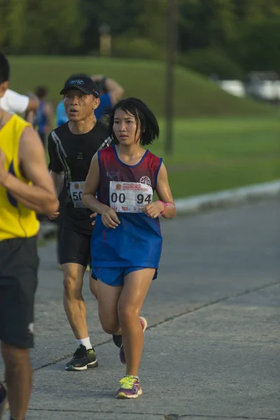 Nakhonnayok Thailand November Unidentified Runner Participates Nakhonnayok 2015 Marathon Relay — Stock Photo, Image