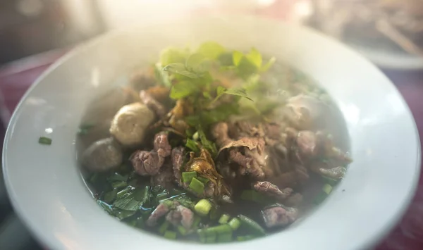 Sopa Carne Tradicional Vietnamita Pho Fundo — Fotografia de Stock